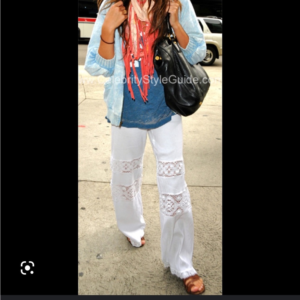 Michelle Jonas White bohemian pants size petite